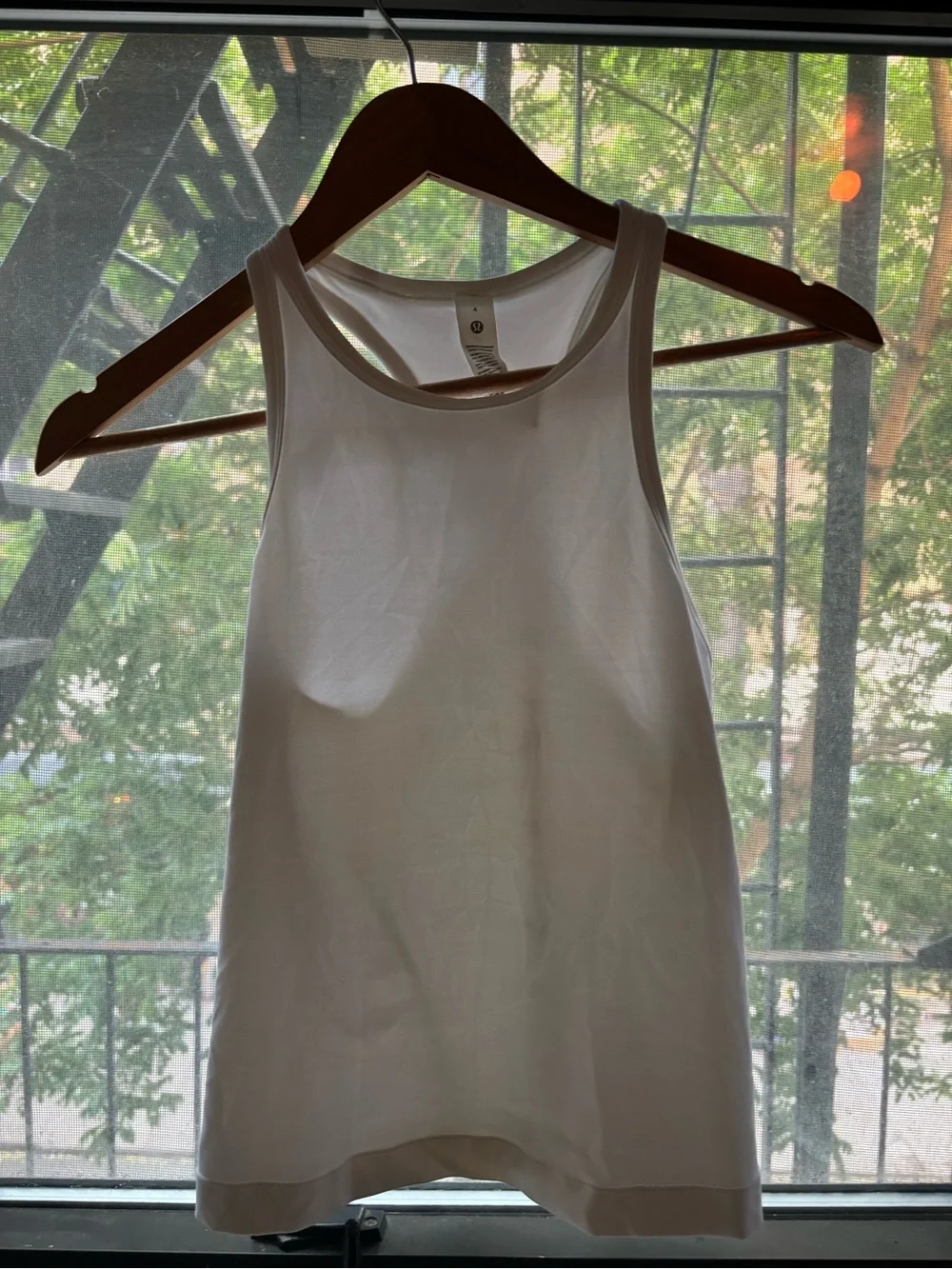 White Ribbed Racerback Tank Top - Picture 2 of 2